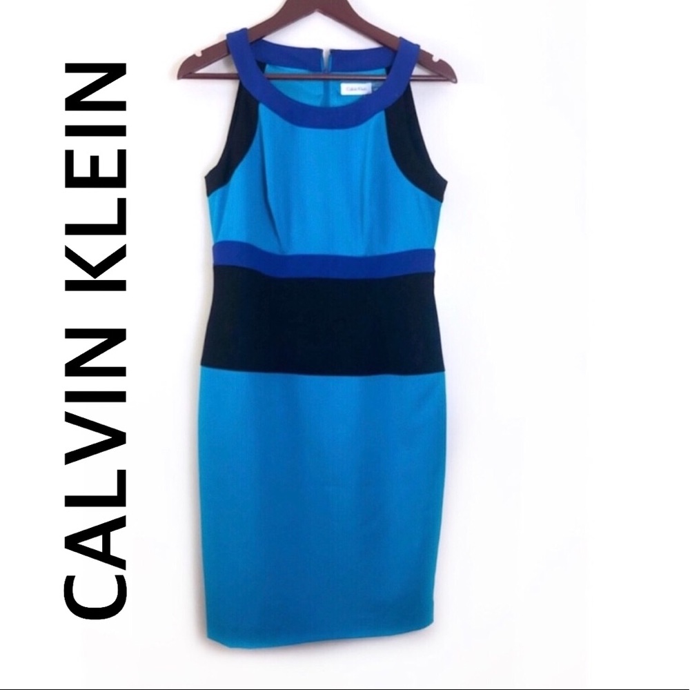 Calvin Klein Sleeveless  Blue Dress Size 8 NWT